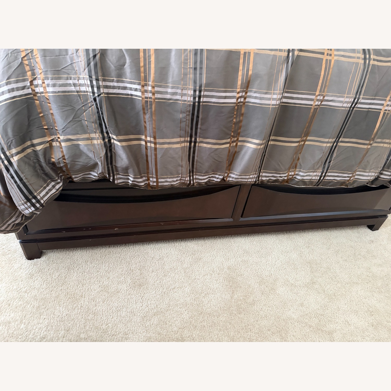 Dark Brown Wood King Bed - image-4