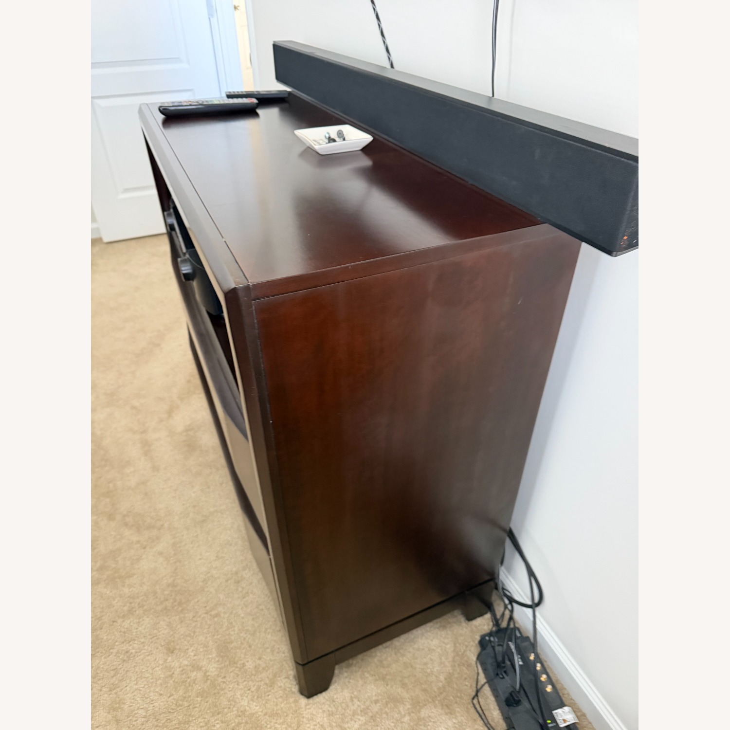 Dark Brown Wood Media Dresser - image-3