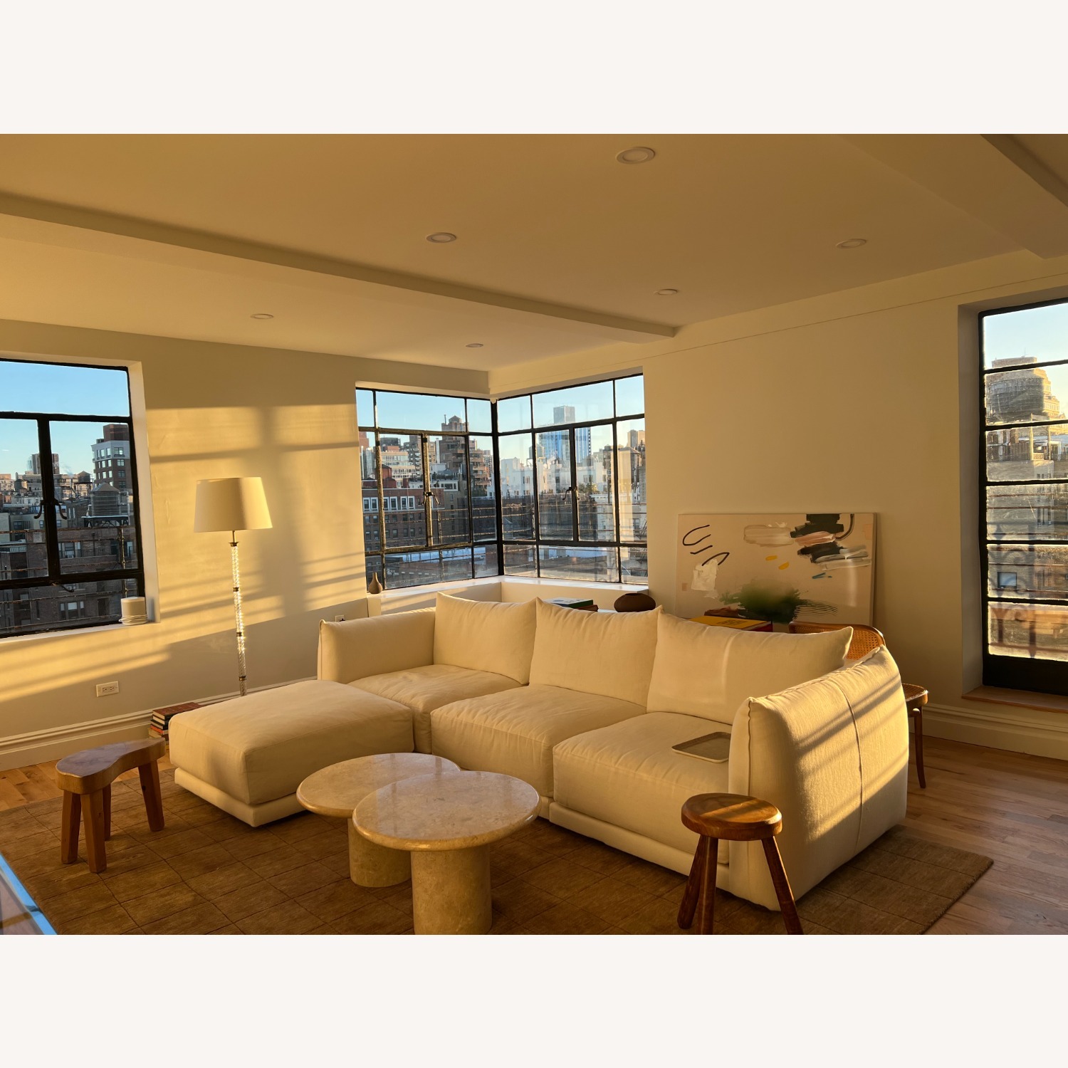 Maiden Home White Linen 3+ Piece Sectional - image-3