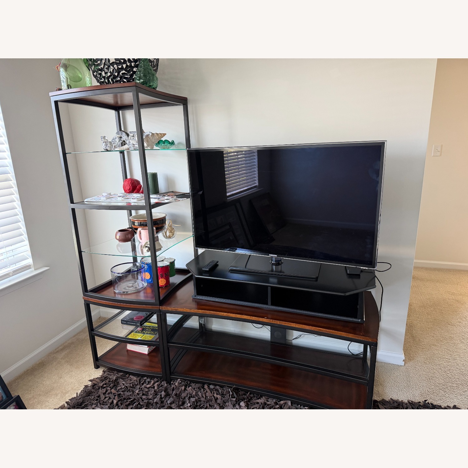 Dark Brown Glass Wall Unit - image-3