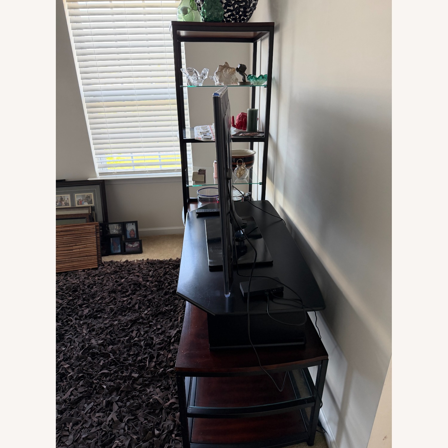 Dark Brown Glass Wall Unit - image-2