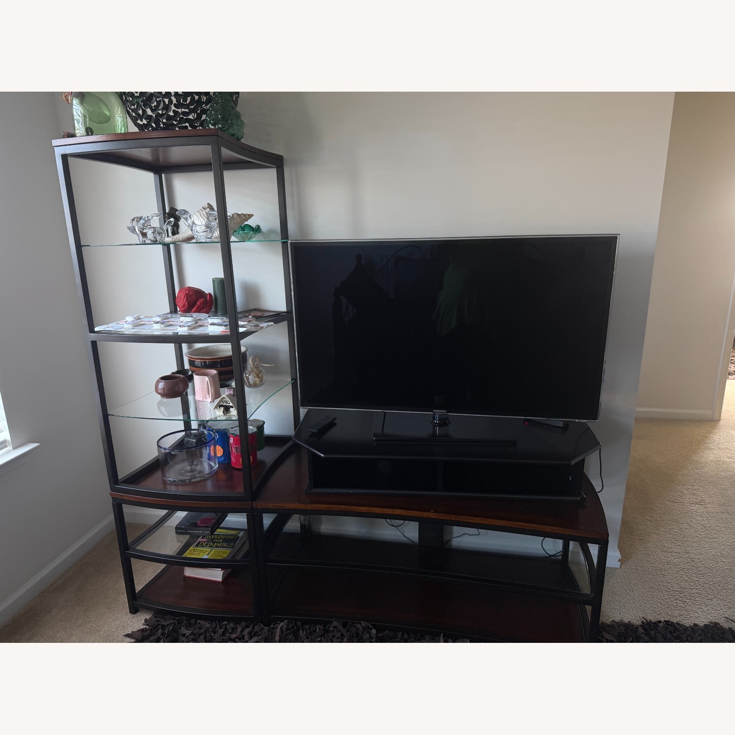 Dark Brown Glass Wall Unit - image-1