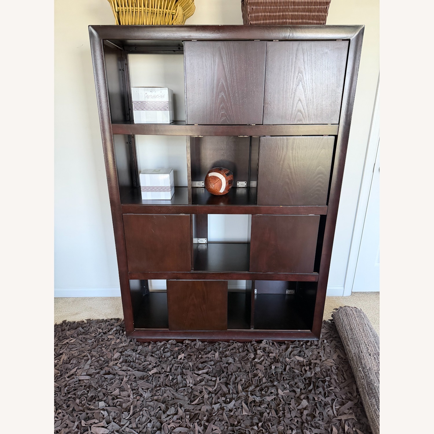 Dark Brown Wood Wall Unit - image-1