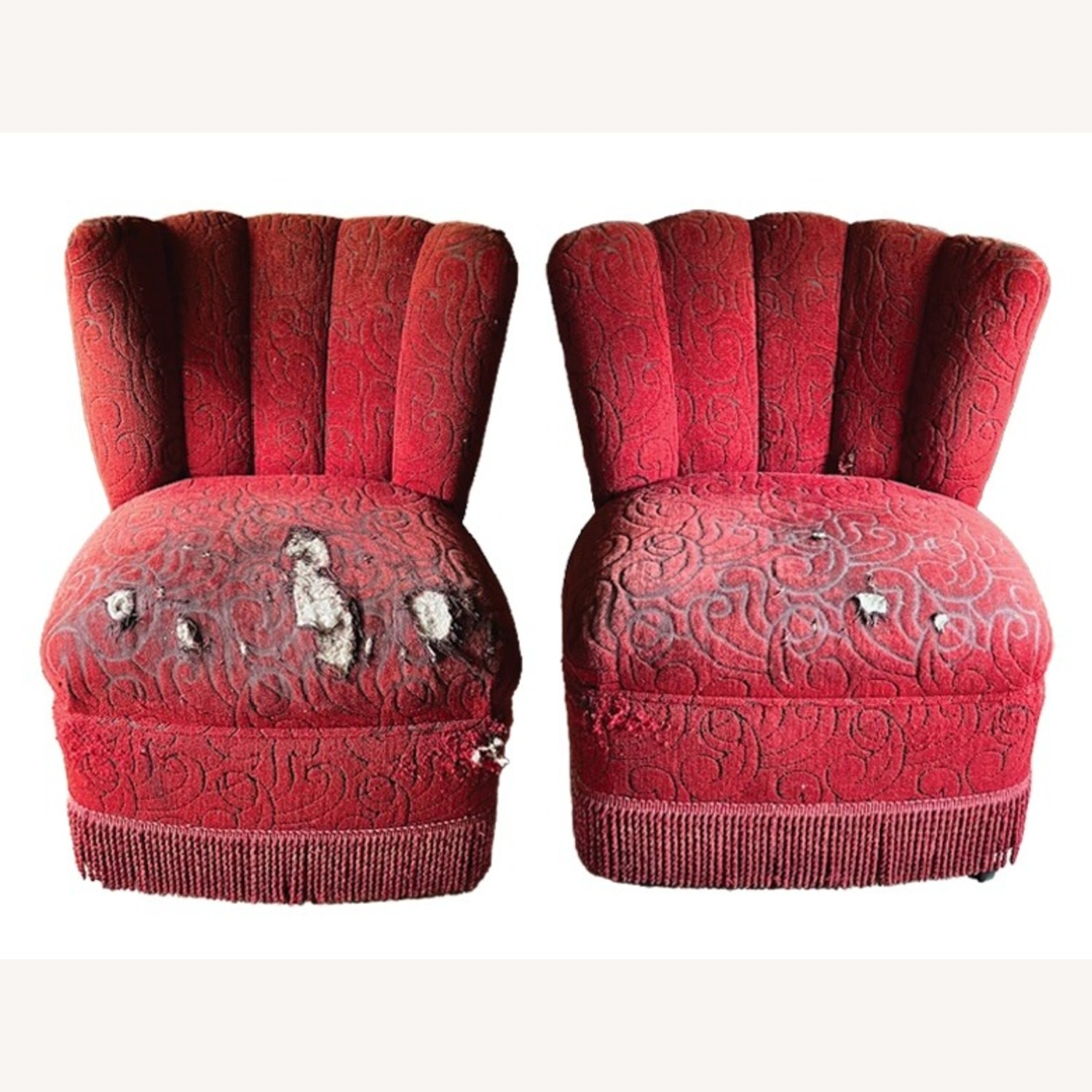 Vintage/Antique Finds Red Fabric Accent Chairs - image-4