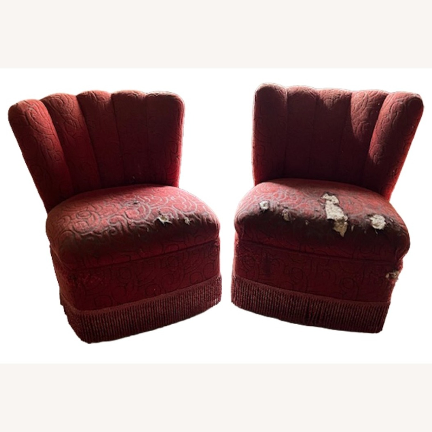 Vintage/Antique Finds Red Fabric Accent Chairs - image-4