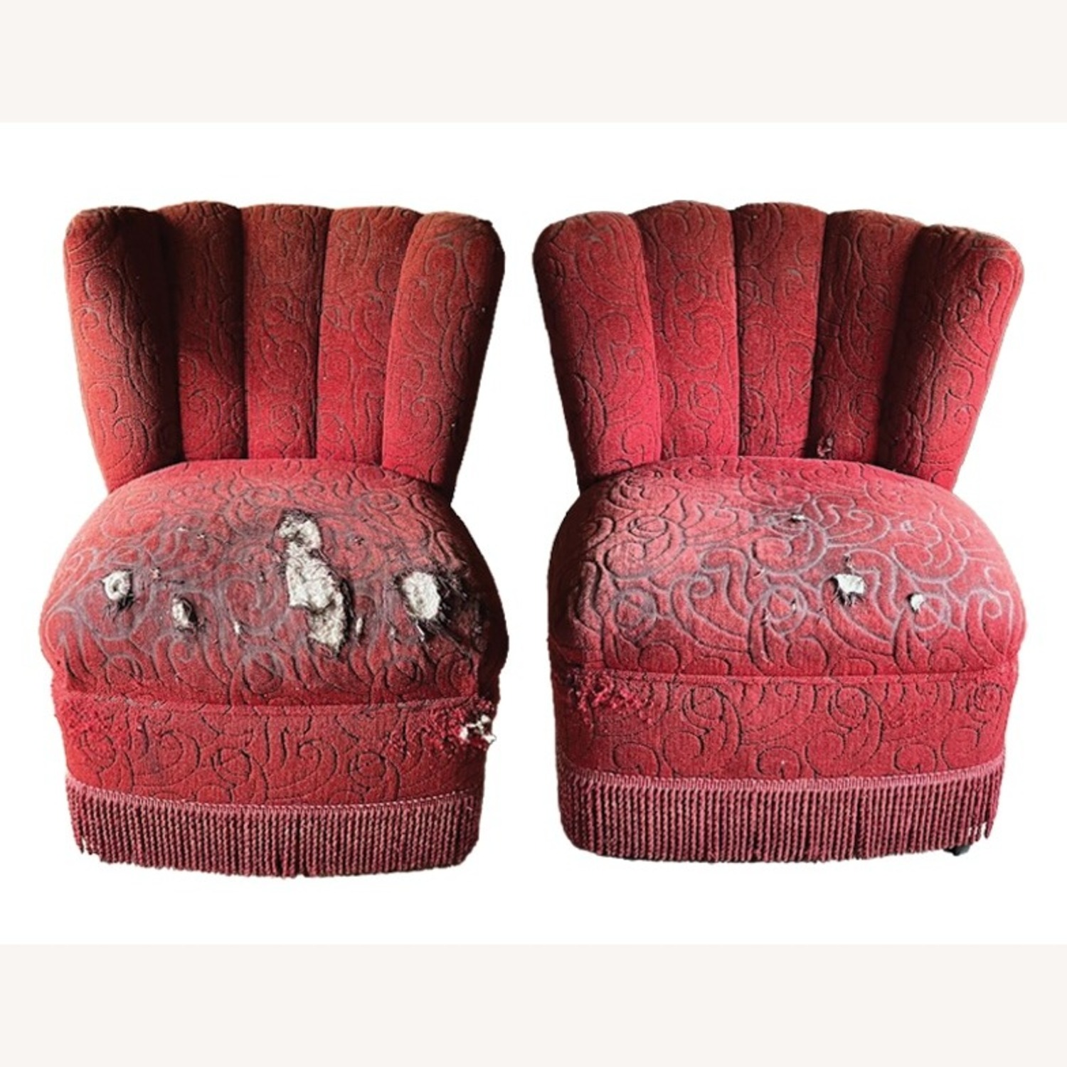 Vintage/Antique Finds Red Fabric Accent Chairs - image-1