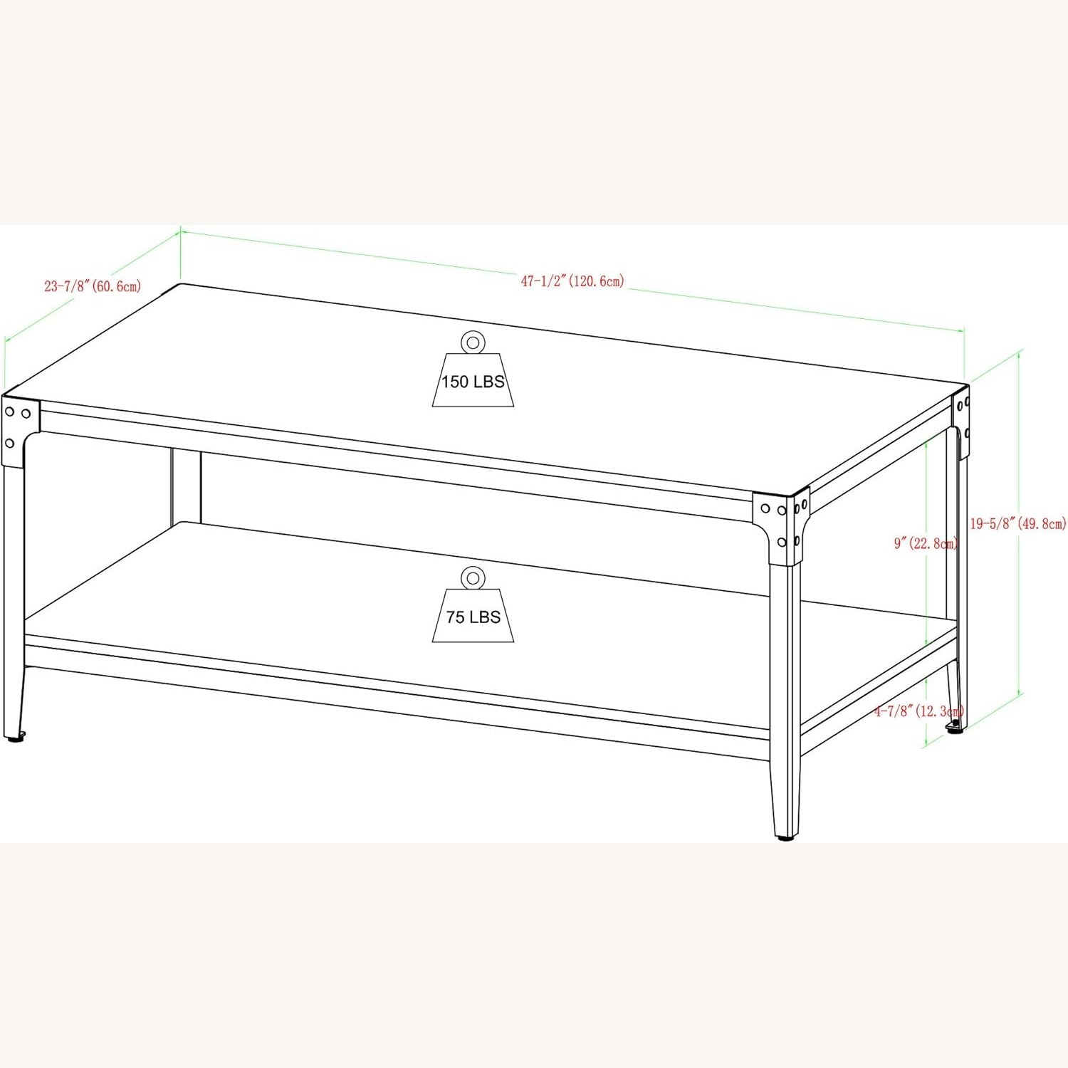 Walker Edison Industrial Iron/Wood Coffee Table - image-2