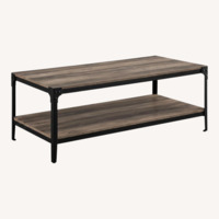 Walker Edison Industrial Iron/Wood Coffee Table