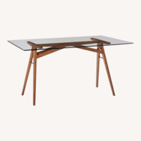 West Elm Jensen Dark Brown Glass Desk