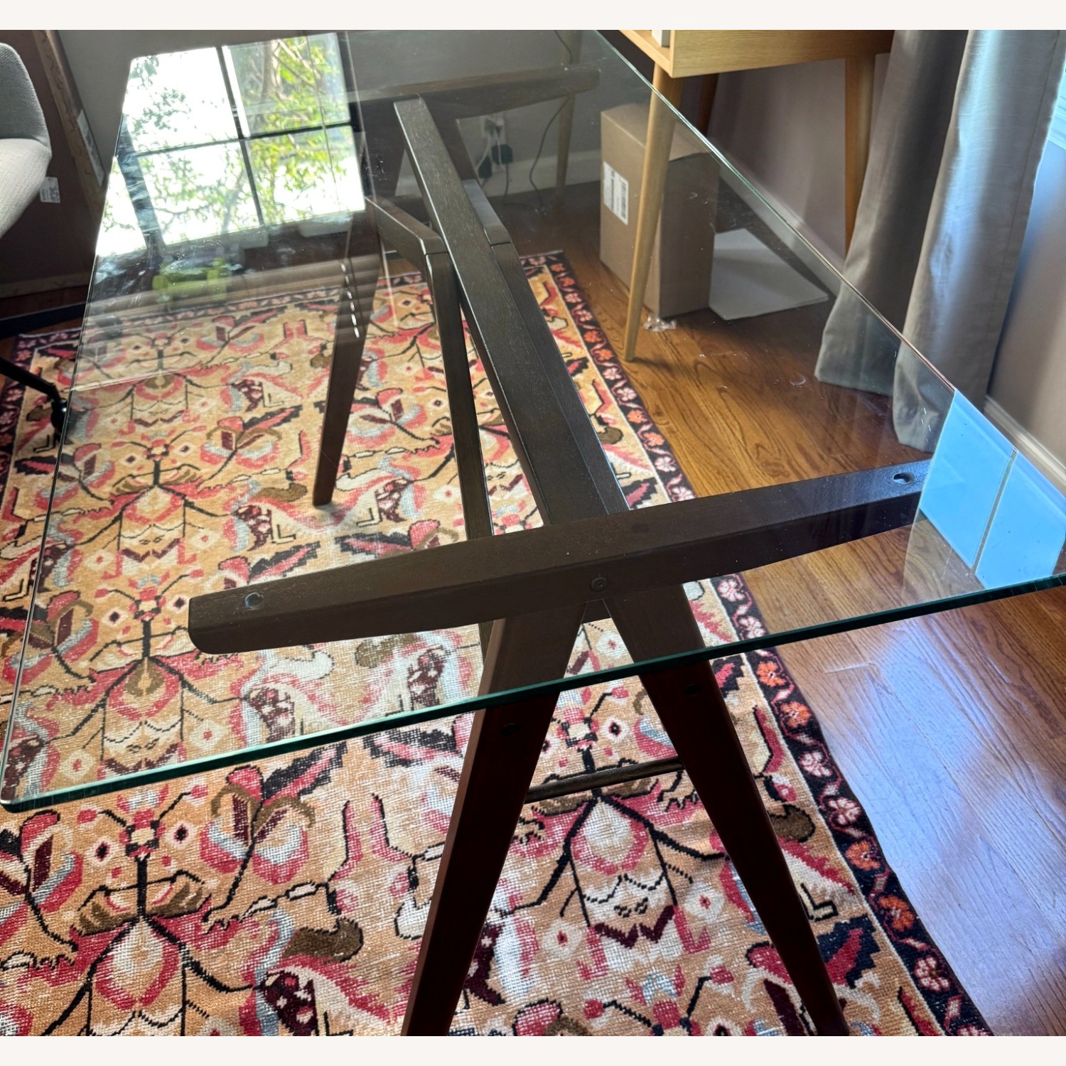 West Elm Jensen Dark Brown Glass Desk - image-4