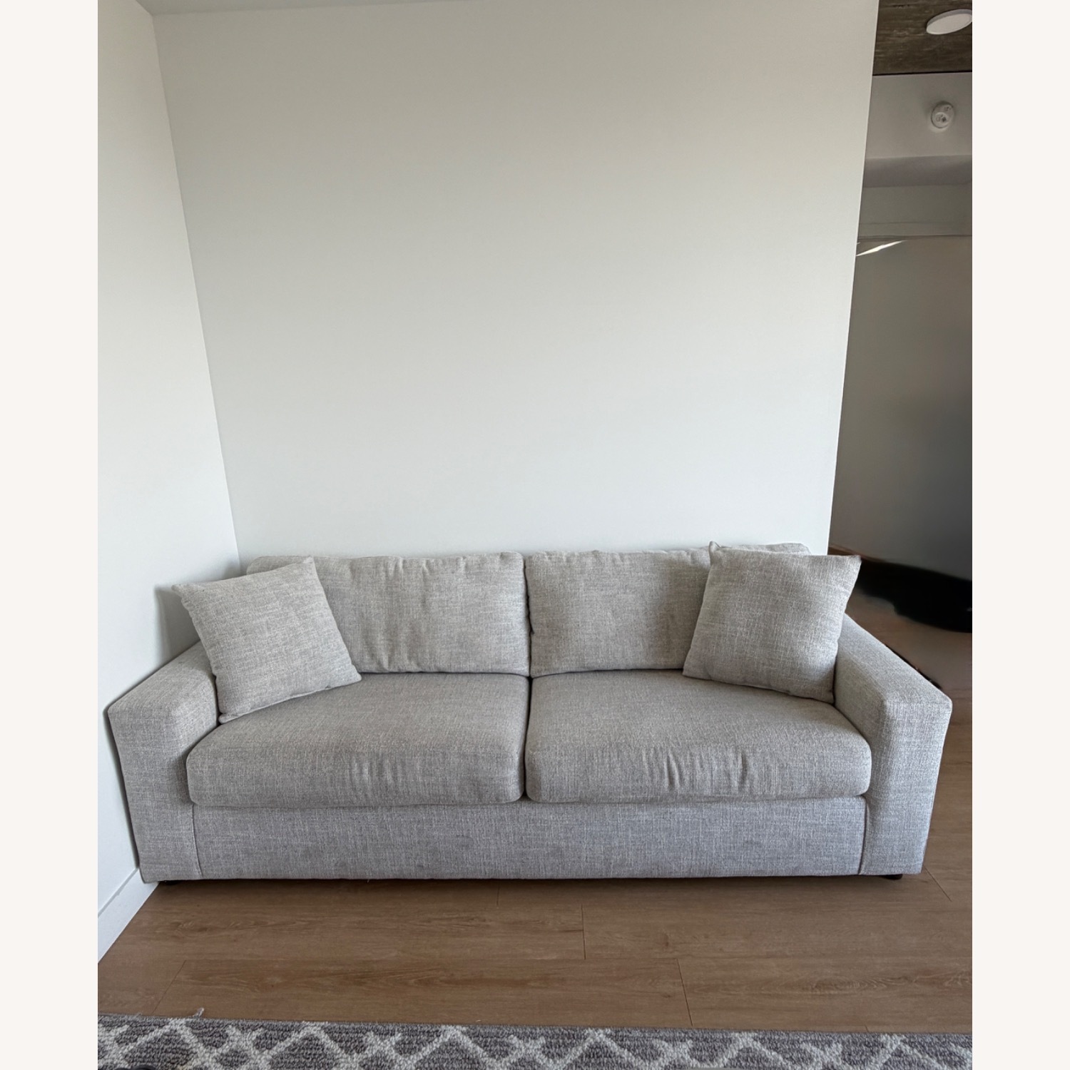 Light Gray Fabric 2 Seater Sofa - image-5