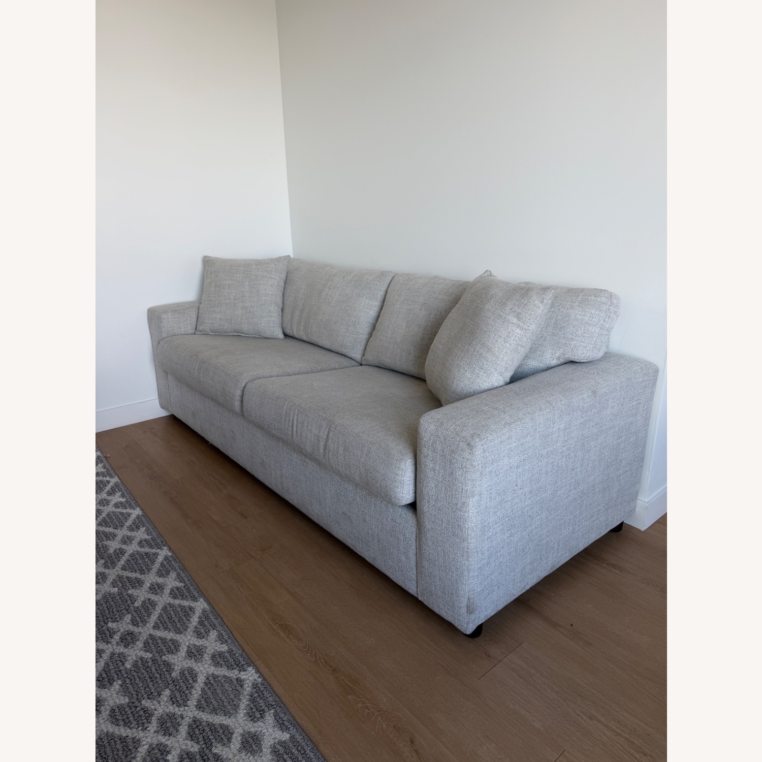 Light Gray Fabric 2 Seater Sofa - image-3