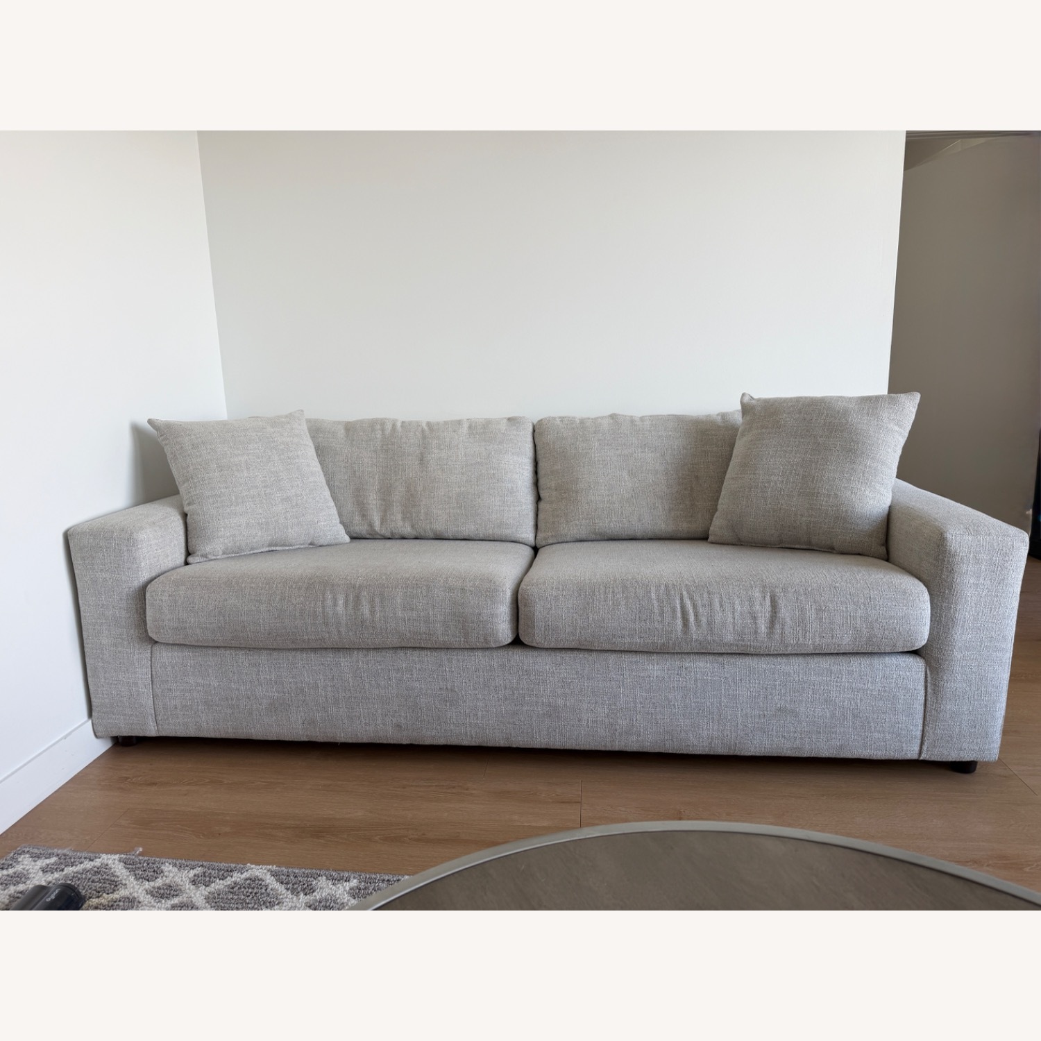 Light Gray Fabric 2 Seater Sofa - image-1