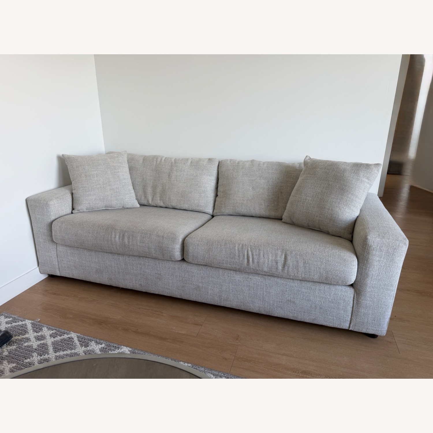 Light Gray Fabric 2 Seater Sofa - image-4