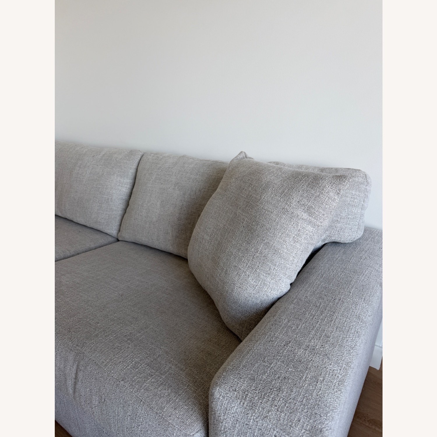 Light Gray Fabric 2 Seater Sofa - image-2