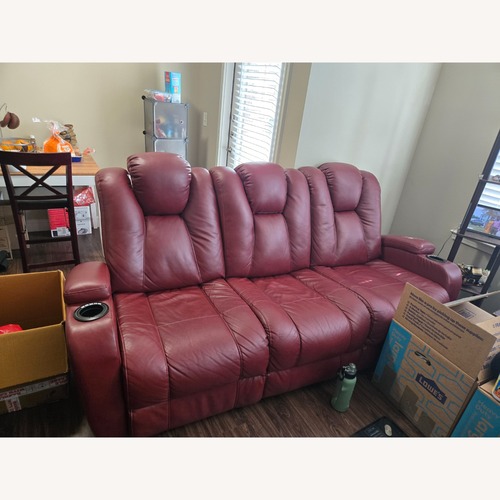 Used Home Zone Furniture  3 Seater Red Sofa for sale on AptDeco