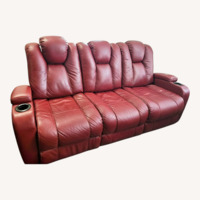 Home Zone Furniture  3 Seater Red Sofa