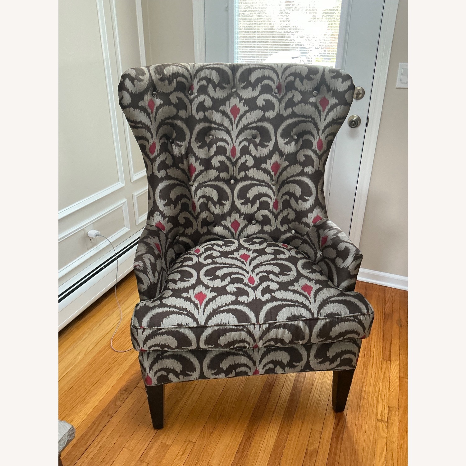 Dark Brown Fabric Accent Chair - image-1