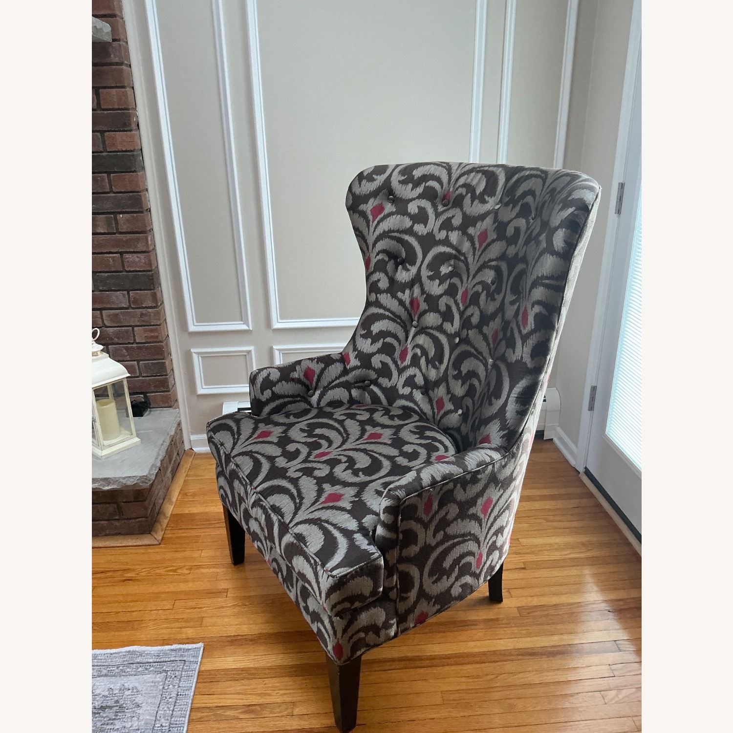 Dark Brown Fabric Accent Chair - image-2