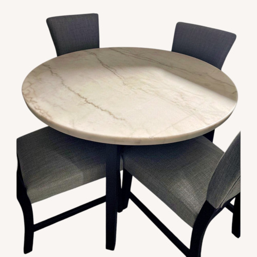 Used Bob's Discount Furniture Light Gray Dining Table for sale on AptDeco