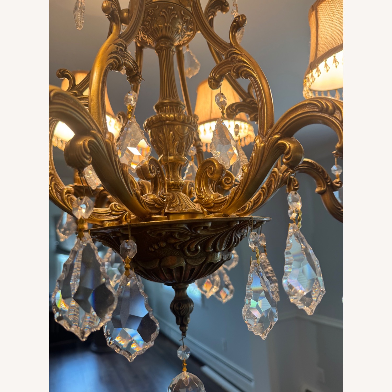 Vintage/Antique Finds Gold Brass Ceiling Lamp - image-2