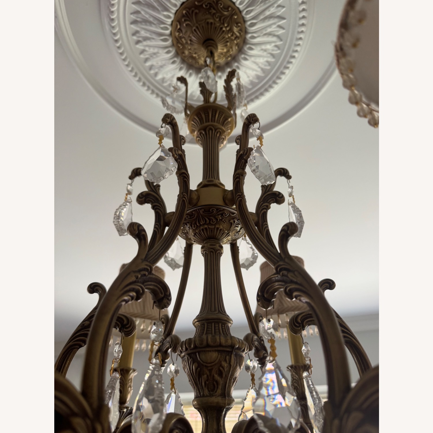 Vintage/Antique Finds Gold Brass Ceiling Lamp - image-3