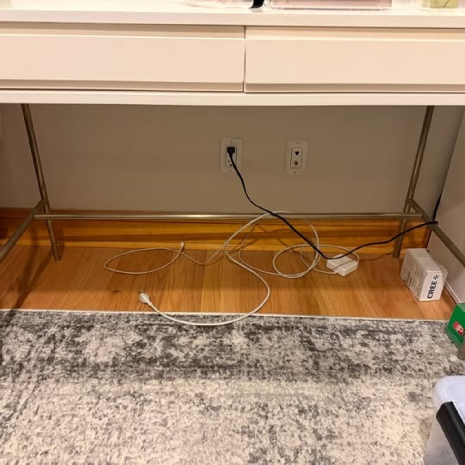 West Elm Gemini White Lacquer Desk - image-3