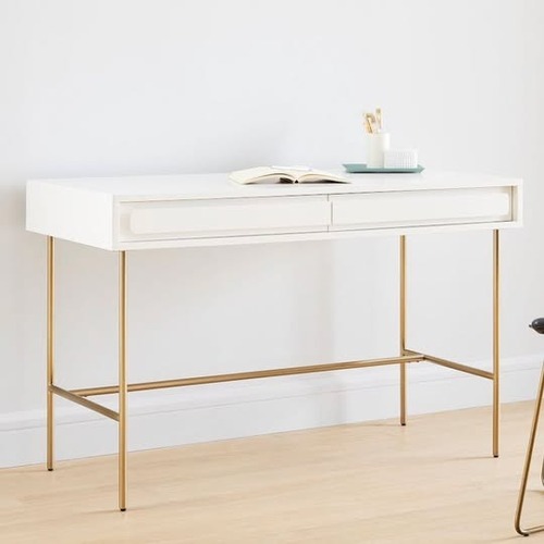 Used West Elm Gemini White Lacquer Desk for sale on AptDeco