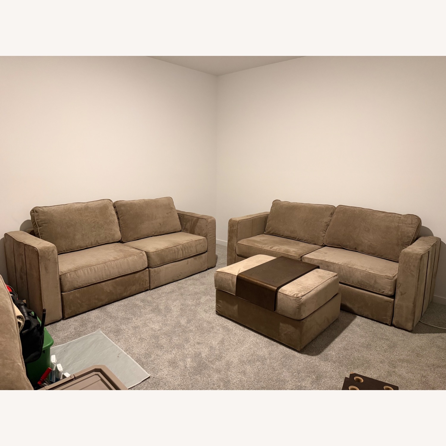 LoveSac Light Brown Fabric Loveseat - image-1