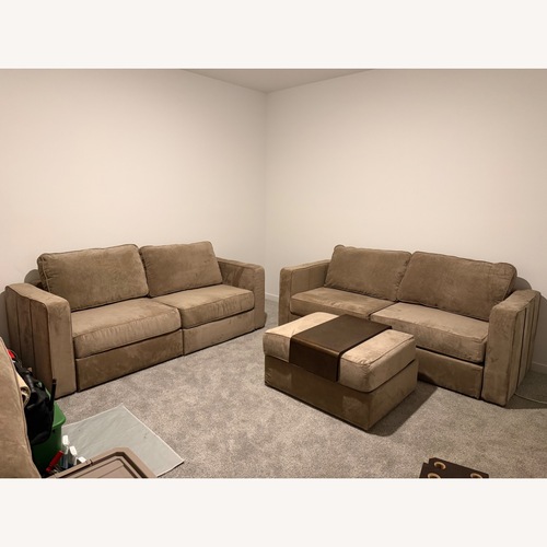 Used LoveSac Light Brown Fabric Loveseat for sale on AptDeco