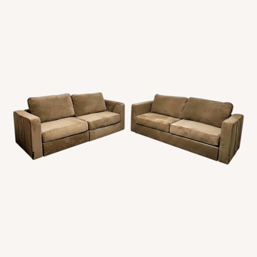 Used LoveSac Light Brown Fabric Loveseat for sale on AptDeco