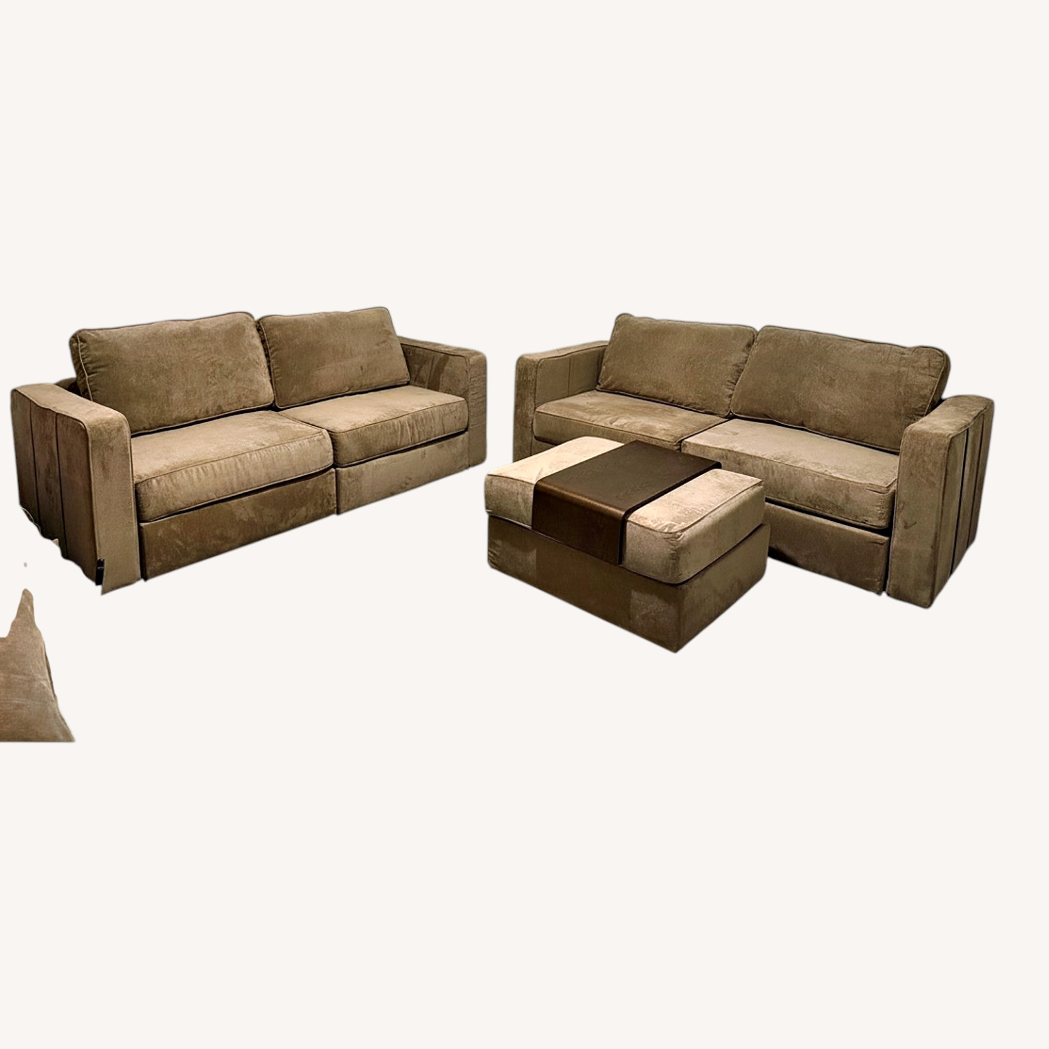 LoveSac Light Brown Fabric Loveseat - image-6