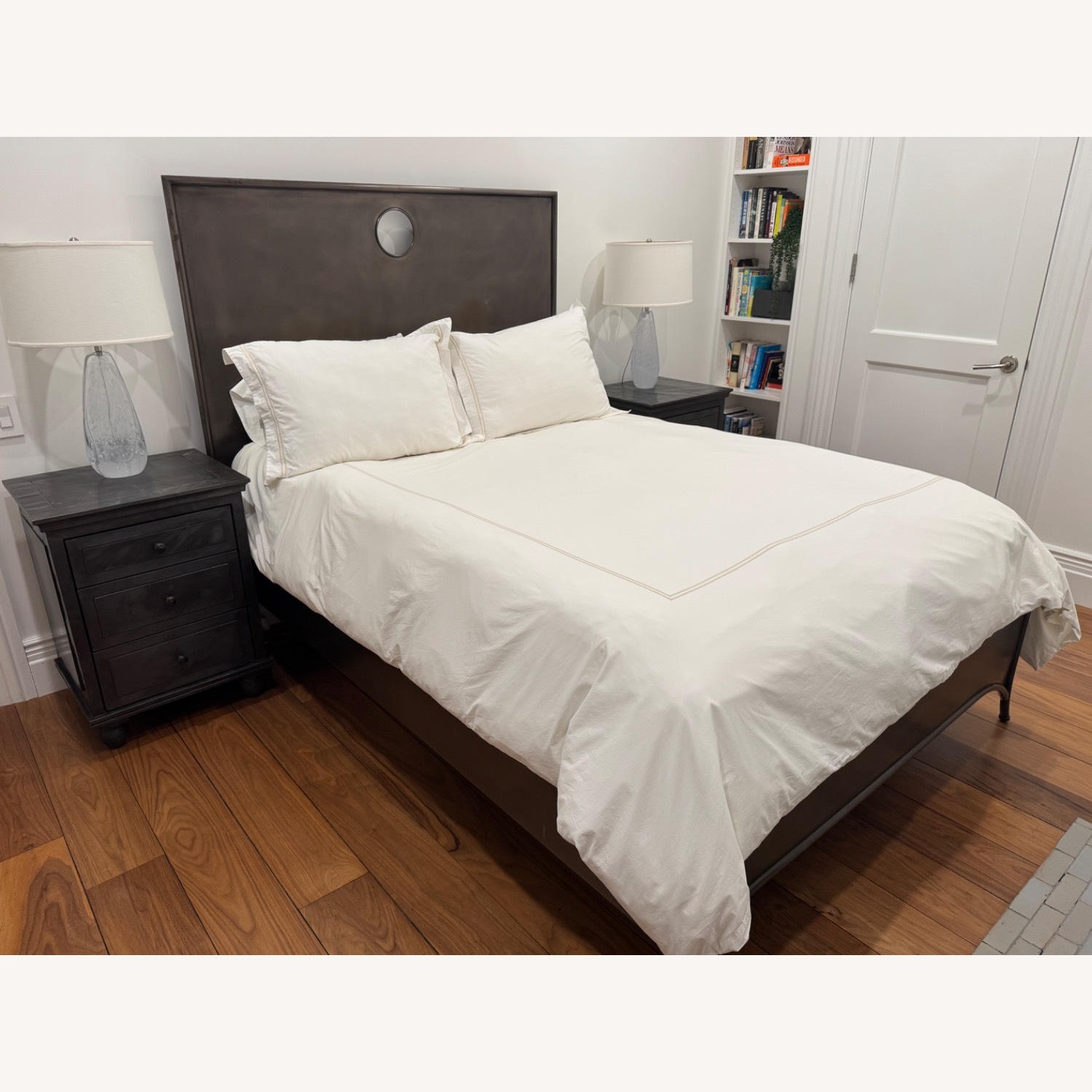 Restoration Hardware Annecy Zinc Nightstand Pair - image-5