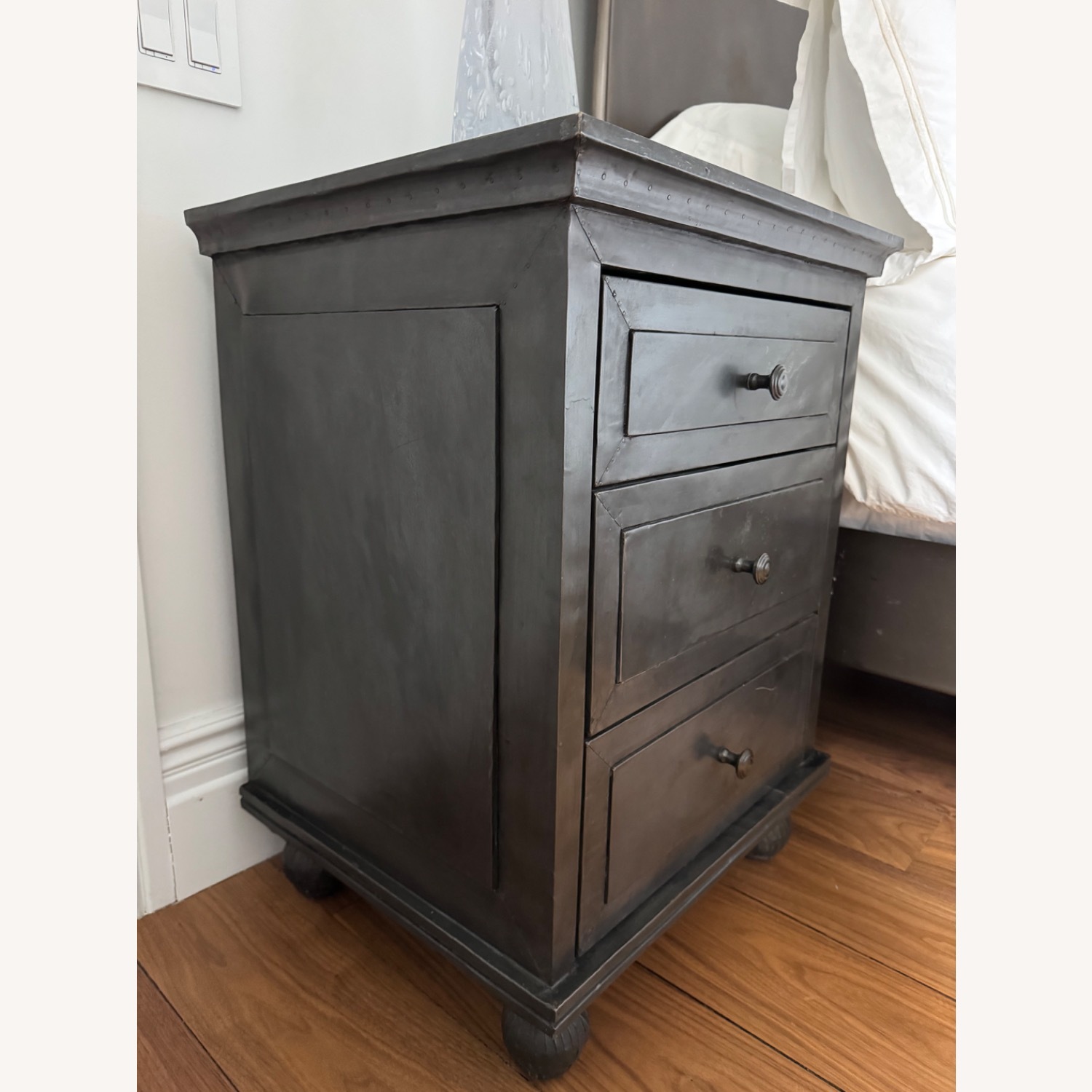 Restoration Hardware Annecy Zinc Nightstand Pair - image-2