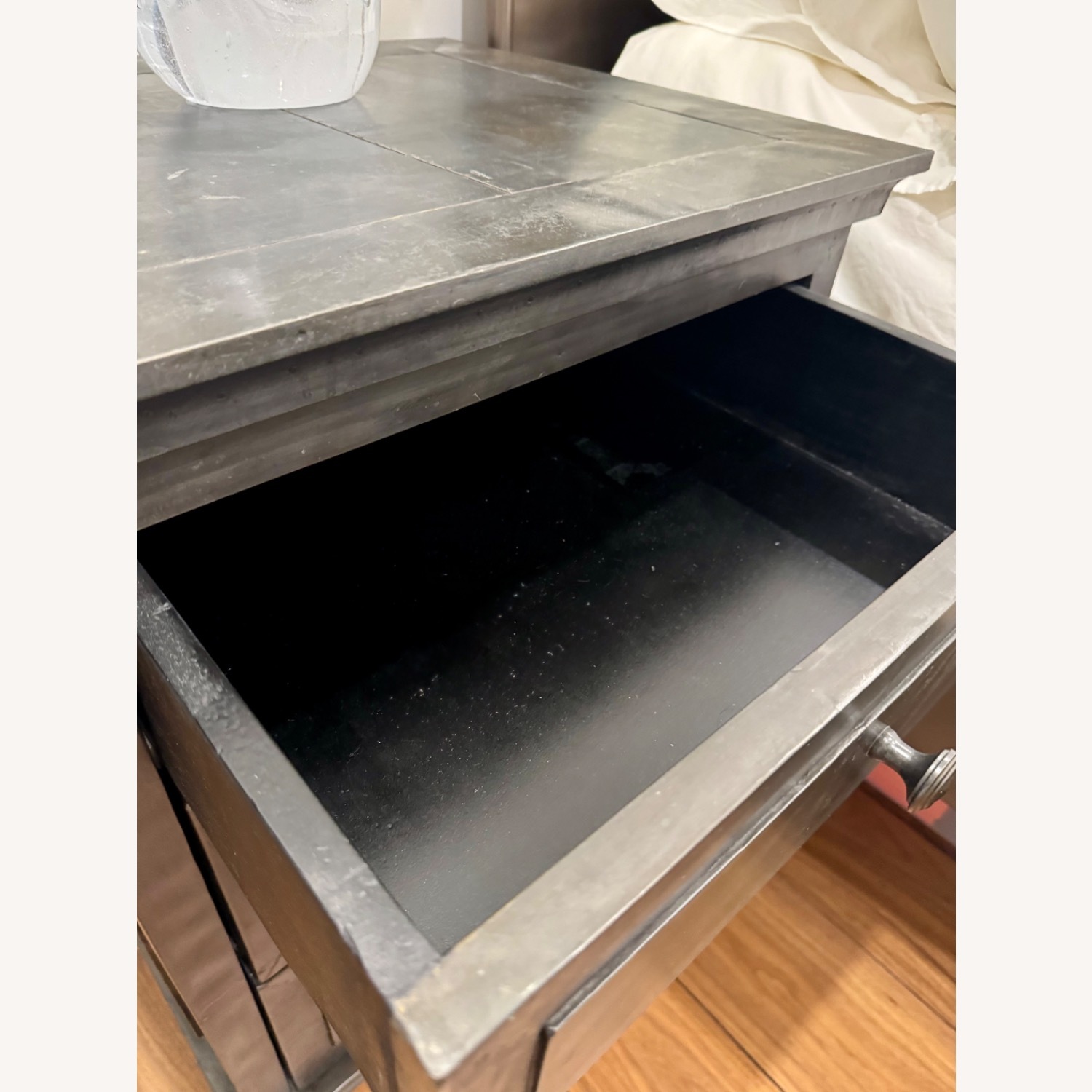 Restoration Hardware Annecy Zinc Nightstand Pair - image-4
