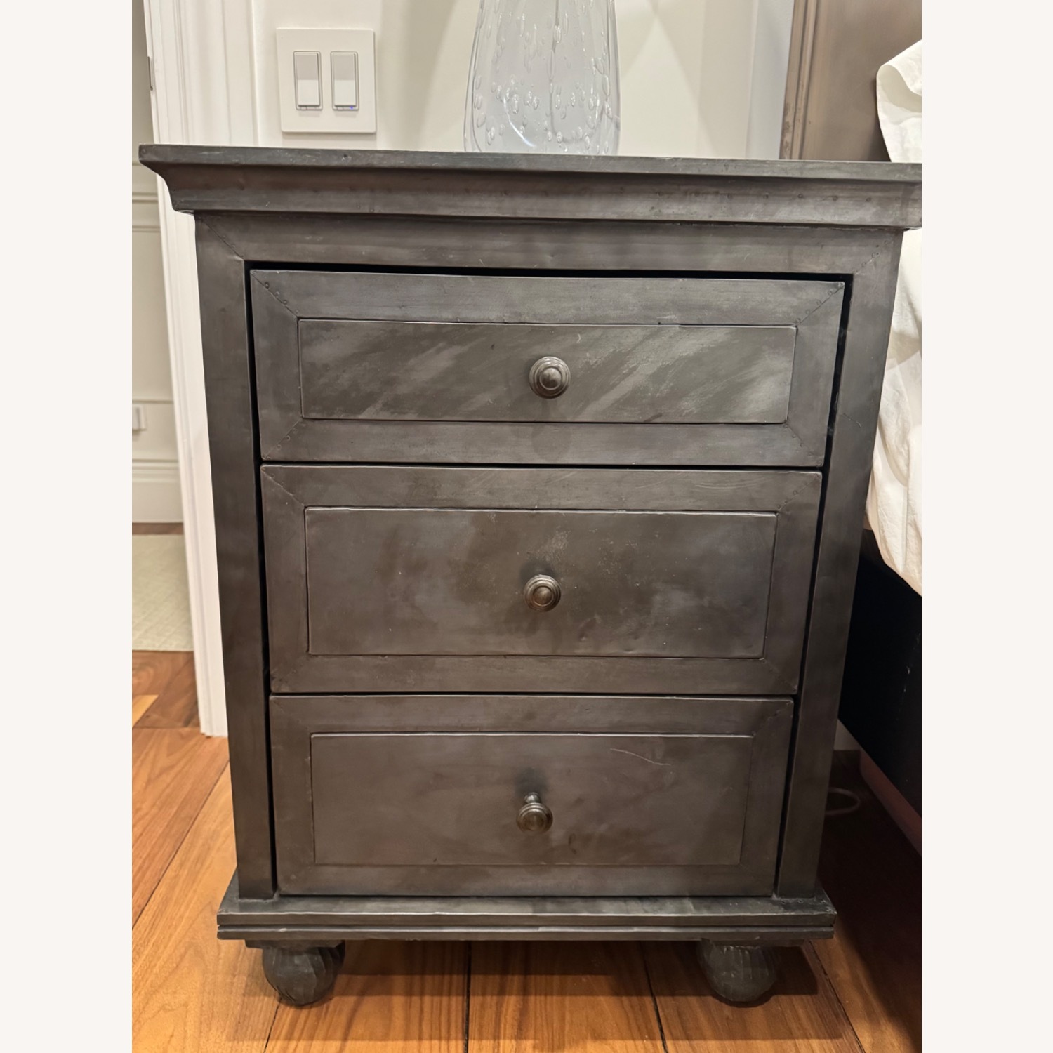 Restoration Hardware Annecy Zinc Nightstand Pair - image-1