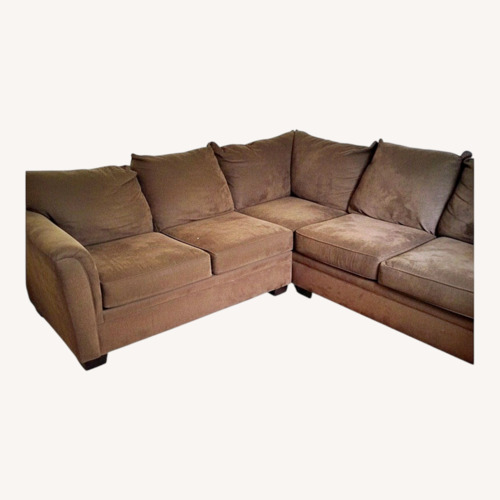 Used A+ Child Supply Dark Brown 2 Piece Sectional for sale on AptDeco