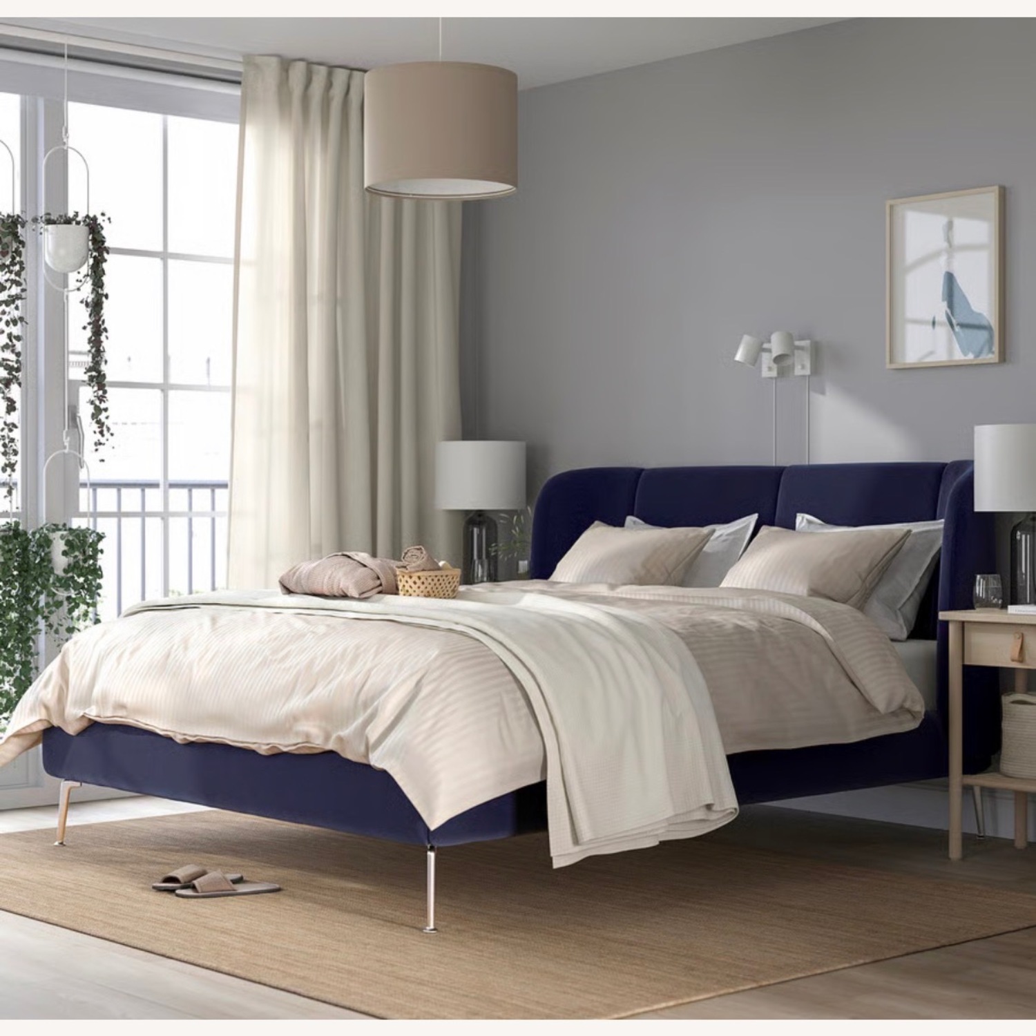 IKEA Tufjord Blue King Bed - image-6