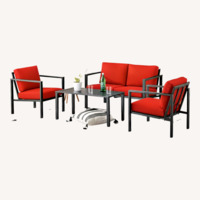 Red Metal Patio Furniture