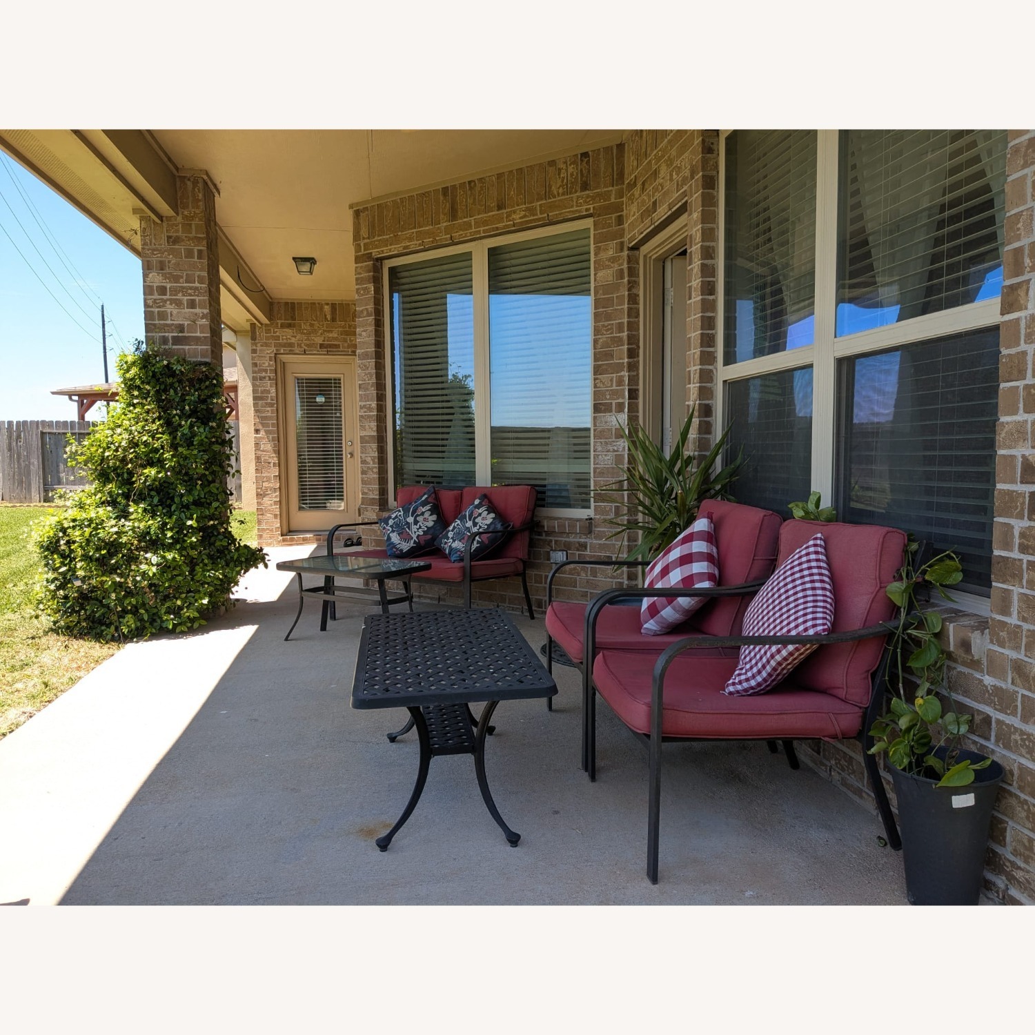 Red Metal Patio Furniture - image-3