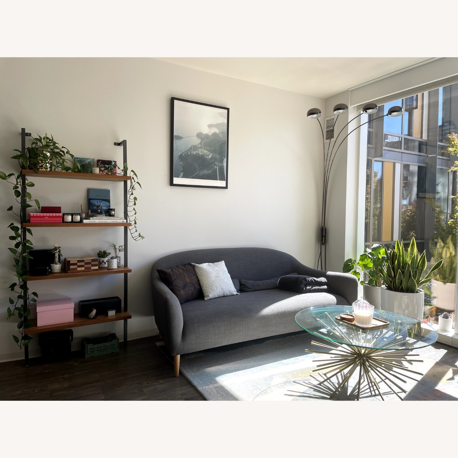 Crate & Barrel Gray Pennie Sofa - image-1