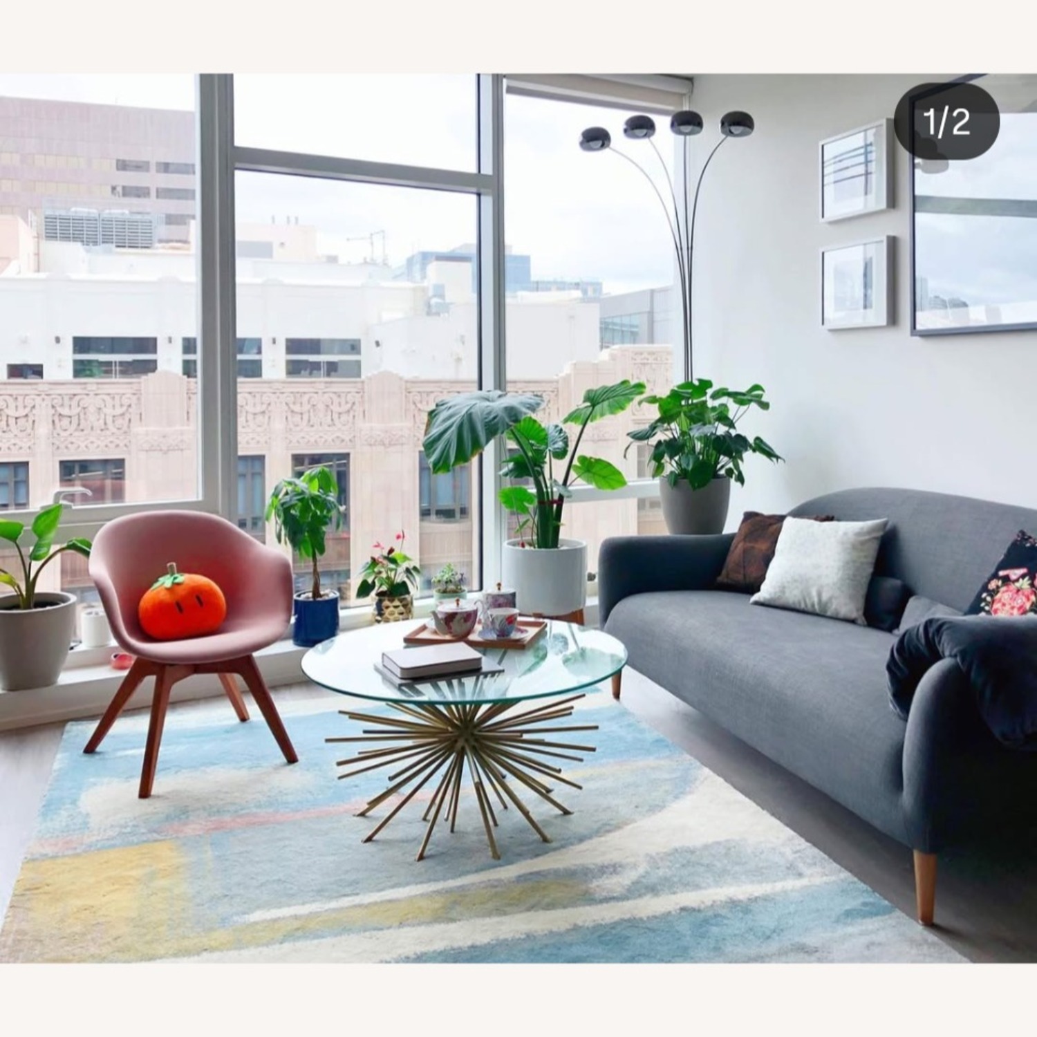 Crate & Barrel Gray Pennie Sofa - image-3