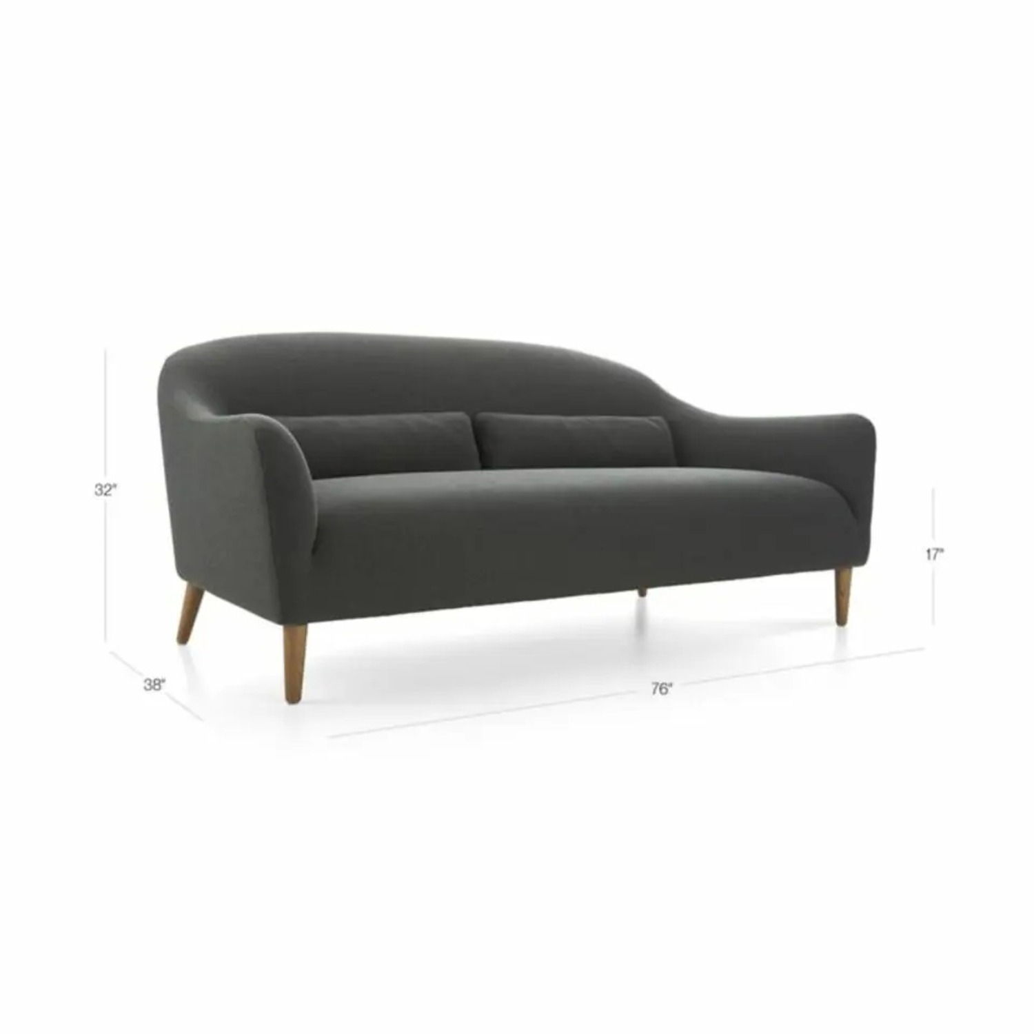Crate & Barrel Gray Pennie Sofa - image-7