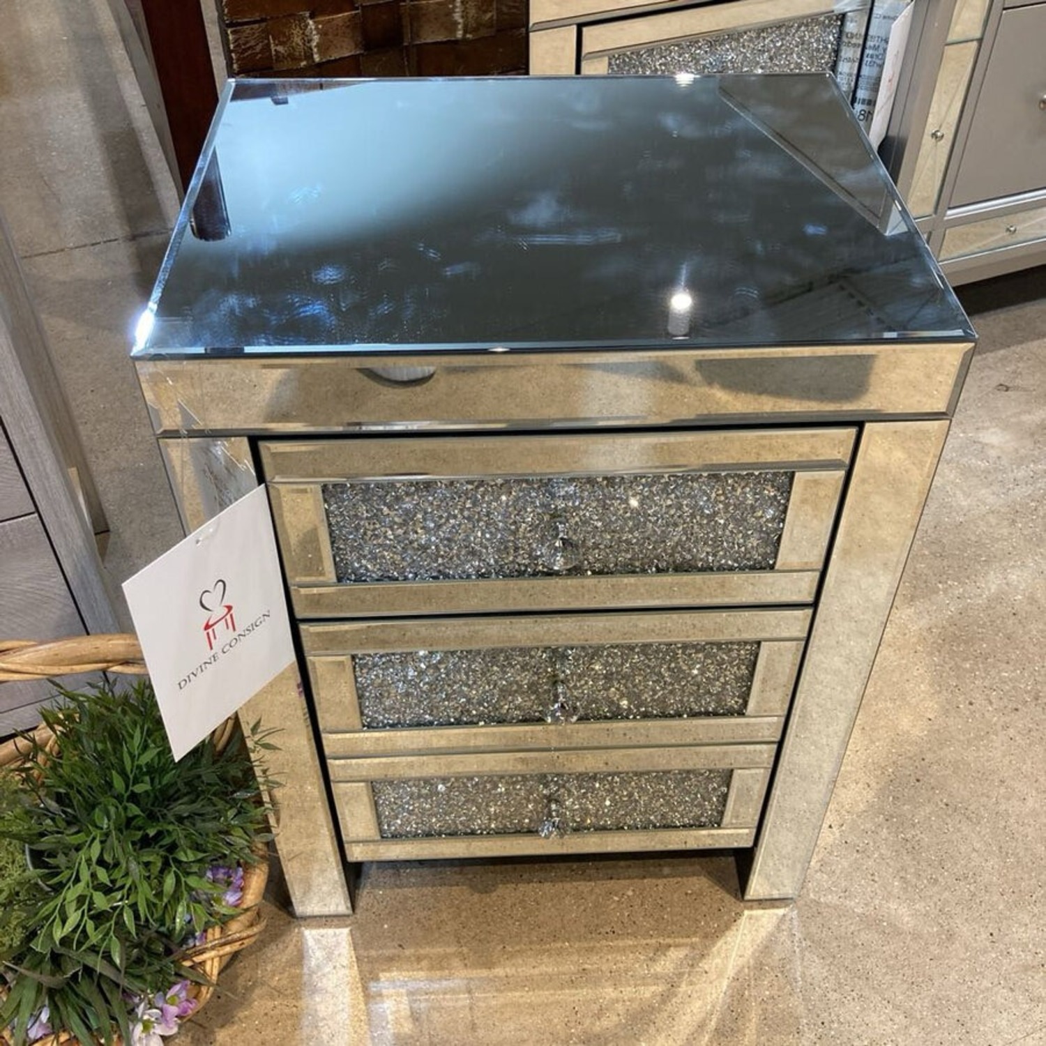 Nissy Mirrored 3-Drawer Nighstand - image-3