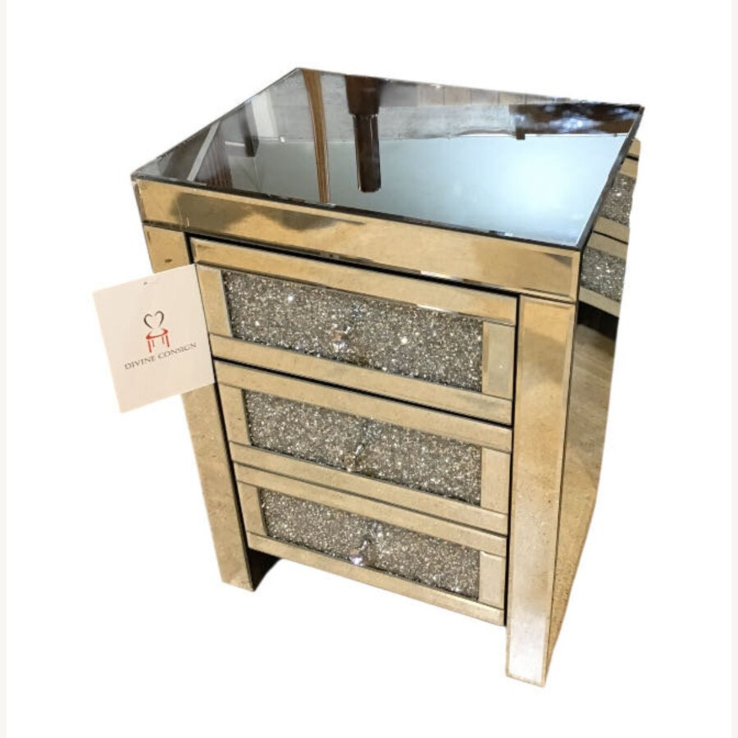 Nissy Mirrored 3-Drawer Nighstand - image-1