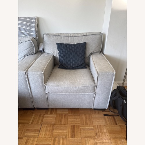 Used Bob's Discount Furniture Playscape Light Gray Armchair for sale on AptDeco