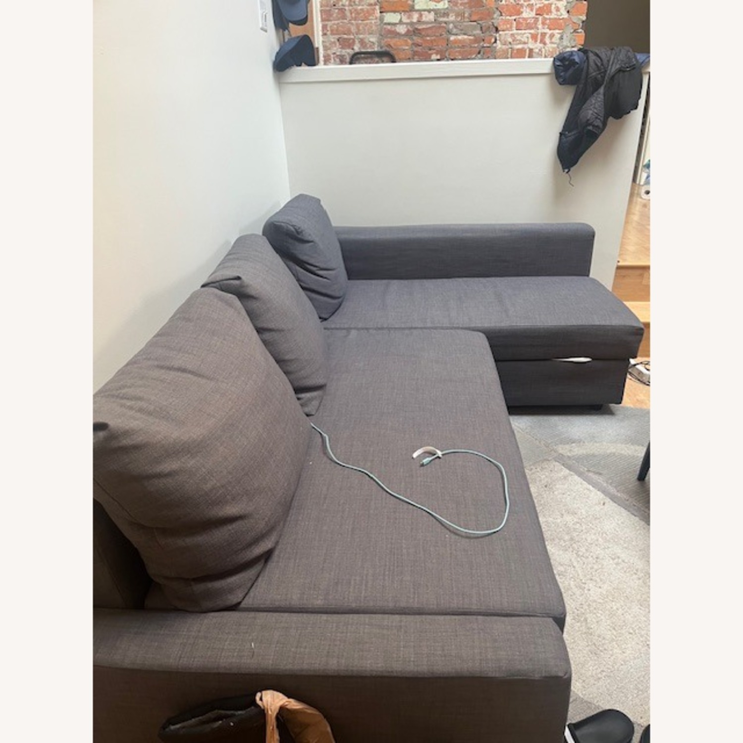 IKEA Friheten Light Gray Fabric Sleeper Sofa - image-2