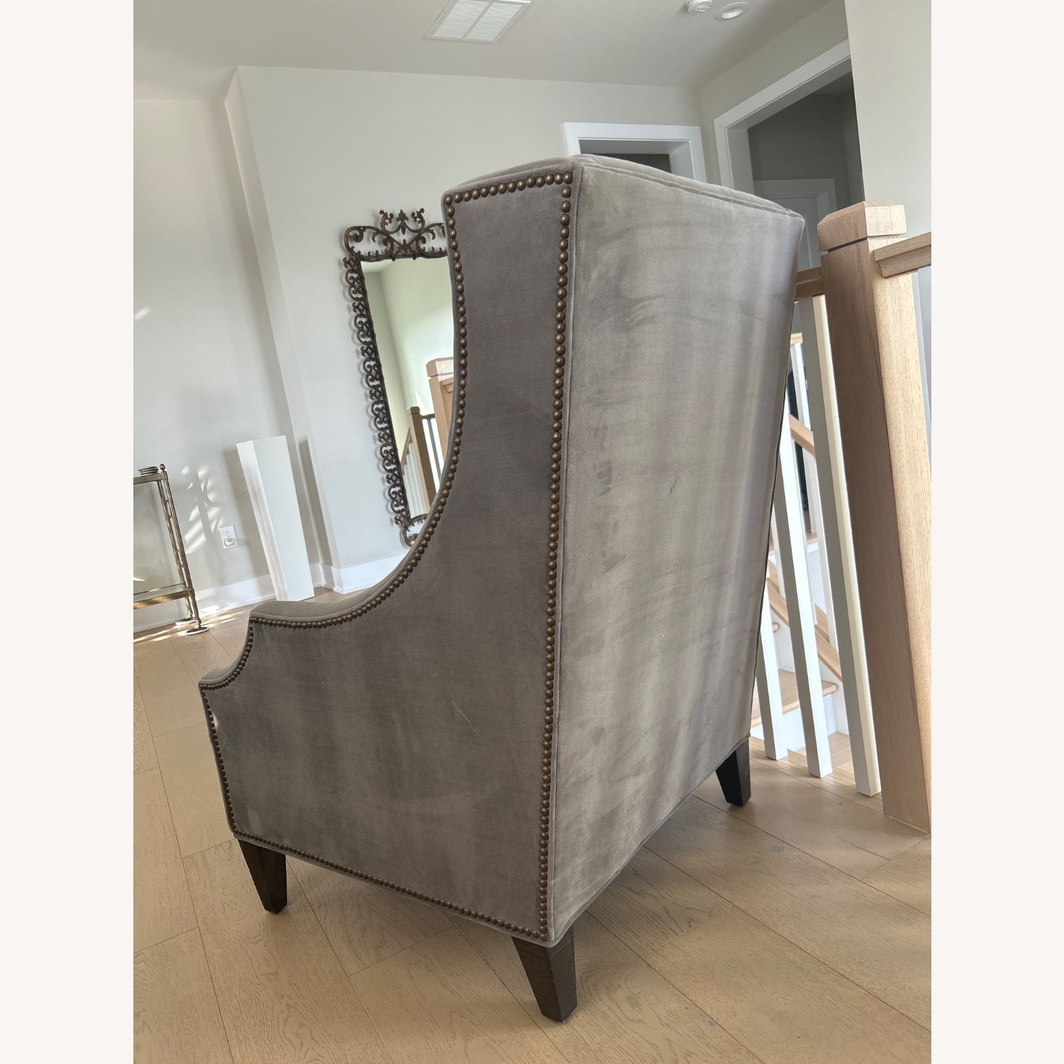 Arhaus Dark Gray Velvet Accent Chairs - image-8