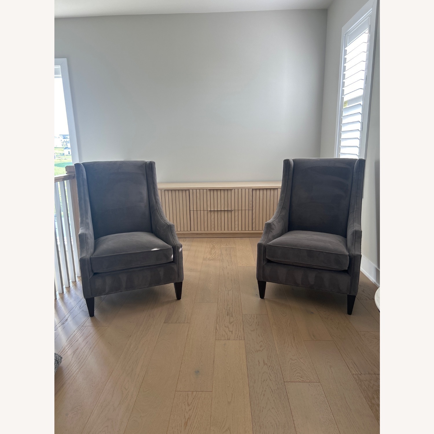 Arhaus Dark Gray Velvet Accent Chairs - image-6