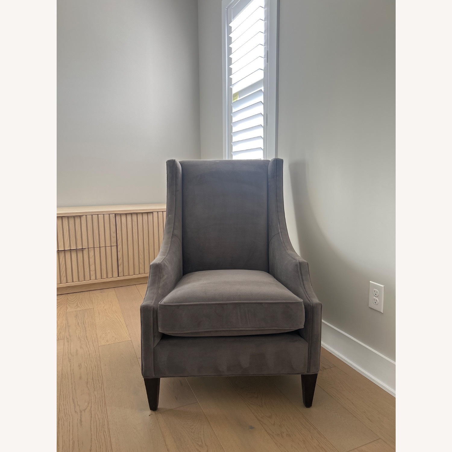 Arhaus Dark Gray Velvet Accent Chairs - image-3